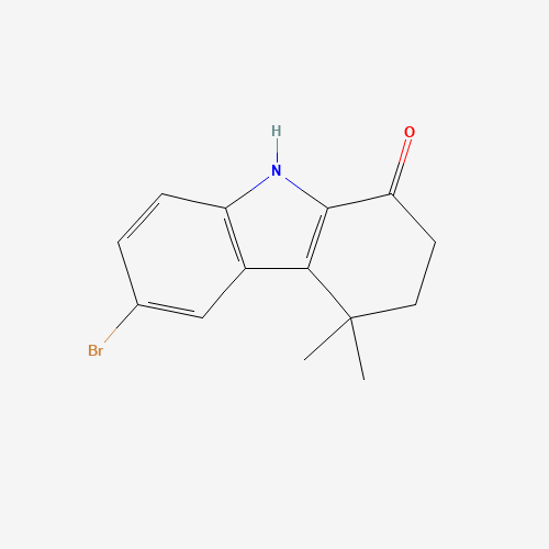 6-bromo-4,4-dimethyl-3,9-dihydro-2H-carbazol-1-one (CAS: 1426079-41-5) - Chemical Structure and Molecular Formula 
