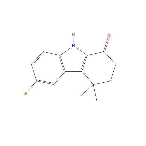 6-bromo-4,4-dimethyl-3,9-dihydro-2H-carbazol-1-one (CAS: 1426079-41-5) - Chemical Structure and Molecular Formula 