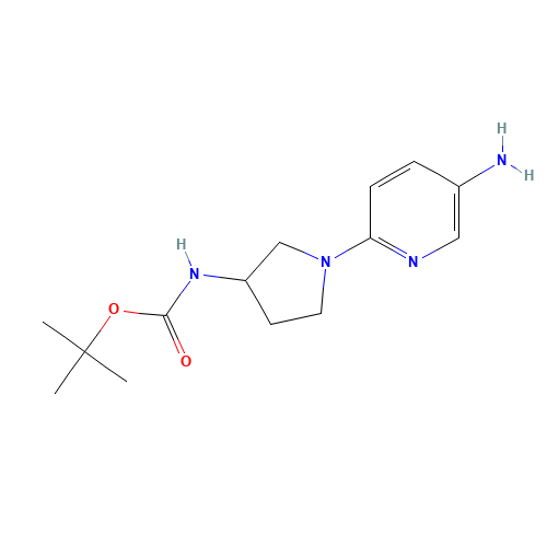 tert-butyl N-[1-(5-aminopyridin-2-yl)pyrrolidin-3-yl]carbamate (CAS: 709029-89-0) - Related Chemical Product