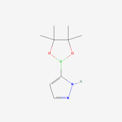 5-(4,4,5,5-tetramethyl-1,3,2-dioxaborolan-2-yl)-1H-pyrazole (CAS: 844501-71-9) - Chemical Structure and Molecular Formula 