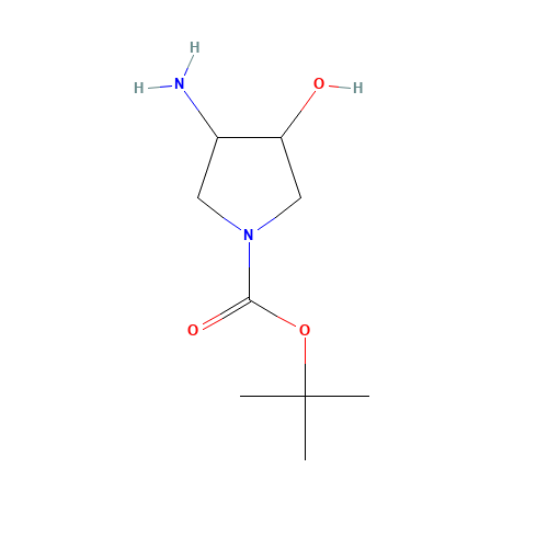 tert-butyl 3-amino-4-hydroxypyrrolidine-1-carboxylate (CAS: 190141-99-2) - Chemical Structure and Molecular Formula 