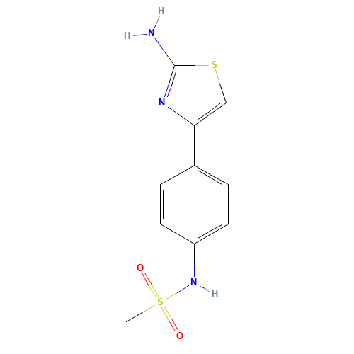 N-[4-(2-amino-1,3-thiazol-4-yl)phenyl]methanesulfonamide (CAS: 476338-85-9) - Chemical Structure and Molecular Formula 