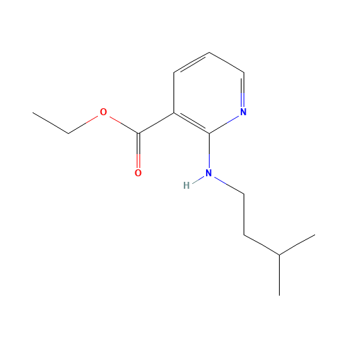 ethyl 2-(3-methylbutylamino)pyridine-3-carboxylate (CAS: 691360-28-8) - Chemical Structure and Molecular Formula 