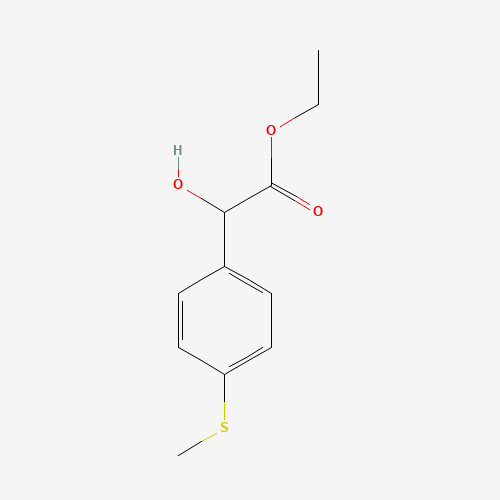 ethyl 2-hydroxy-2-(4-methylsulfanylphenyl)acetate (CAS: 481679-44-1) - Chemical Structure and Molecular Formula 