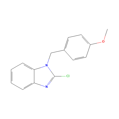 2-chloro-1-[(4-methoxyphenyl)methyl]benzimidazole (CAS: 388574-61-6) - Chemical Structure and Molecular Formula 