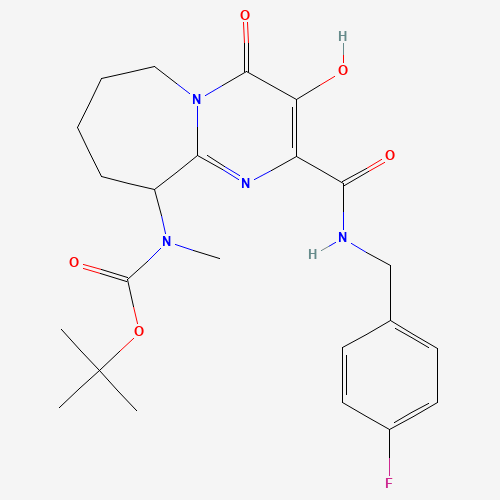 tert-butyl N-[2-[(4-fluorophenyl)methylcarbamoyl]-3-hydroxy-4-oxo-7,8,9,10-tetrahydro-6H-pyrimido[1,2-a]azepin-10-yl]-N-methylcarbamate (CAS: 724446-08-6) - Related Chemical Product