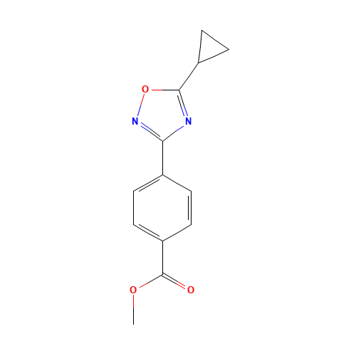 methyl 4-(5-cyclopropyl-1,2,4-oxadiazol-3-yl)benzoate (CAS: 1166756-86-0) - Chemical Structure and Molecular Formula 