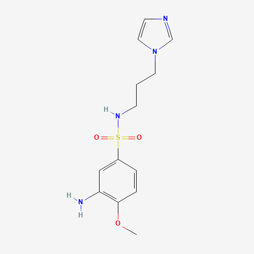 3-amino-N-(3-imidazol-1-ylpropyl)-4-methoxybenzenesulfonamide (CAS: 1038730-83-4) - Chemical Structure and Molecular Formula 