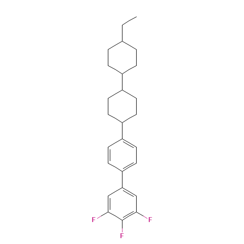 5-[4-[4-(4-ethylcyclohexyl)cyclohexyl]phenyl]-1,2,3-trifluorobenzene (CAS: 137529-40-9) - Chemical Structure and Molecular Formula 