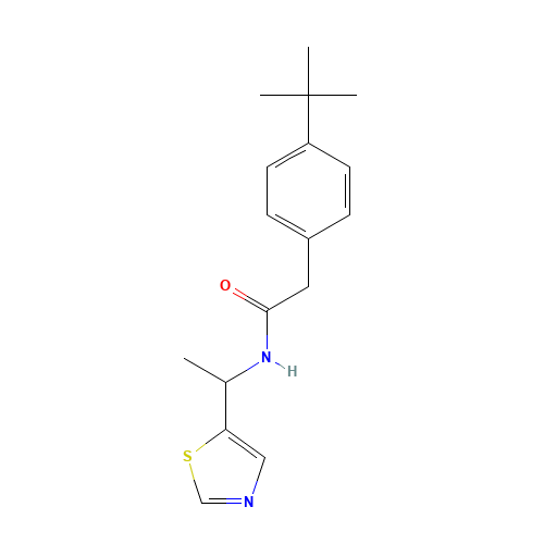 2-(4-tert-butylphenyl)-N-[1-(1,3-thiazol-5-yl)ethyl]acetamide (CAS: 1298054-57-5) - Related Chemical Product