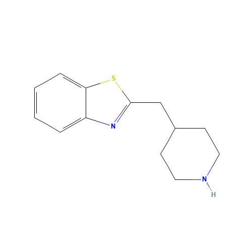 2-(piperidin-4-ylmethyl)-1,3-benzothiazole (CAS: 301186-19-6) - Chemical Structure and Molecular Formula 