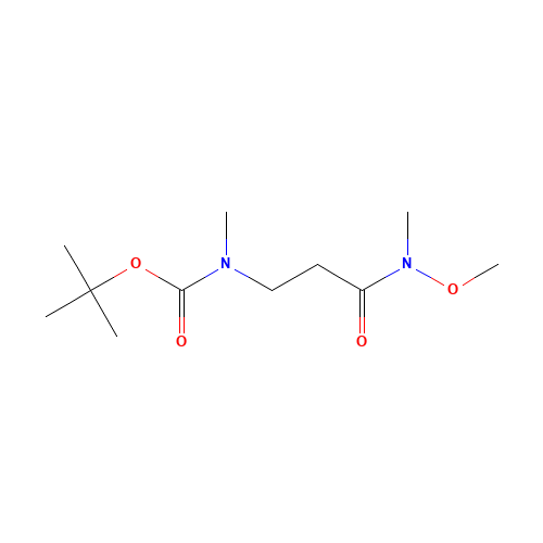 tert-butyl N-[3-[methoxy(methyl)amino]-3-oxopropyl]-N-methylcarbamate (CAS: 444341-12-2) - Chemical Structure and Molecular Formula 