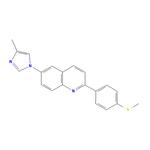 6-(4-methylimidazol-1-yl)-2-(4-methylsulfanylphenyl)quinoline (CAS: 1201902-22-8) - Chemical Structure and Molecular Formula 