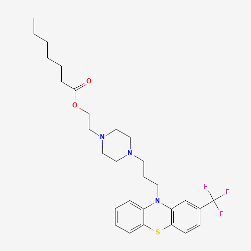 2-[4-[3-[2-(trifluoromethyl)phenothiazin-10-yl]propyl]piperazin-1-yl]ethyl heptanoate (CAS: 2746-81-8) - Chemical Structure and Molecular Formula 