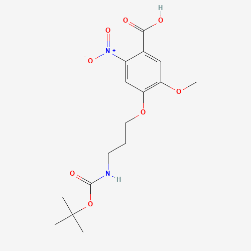 5-methoxy-4-[3-[(2-methylpropan-2-yl)oxycarbonylamino]propoxy]-2-nitrobenzoic acid (CAS: 757189-87-0) - Related Chemical Product