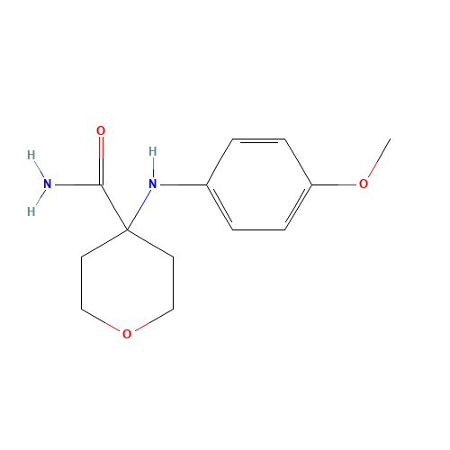 4-(4-methoxyanilino)oxane-4-carboxamide (CAS: 1183837-52-6) - Chemical Structure and Molecular Formula 