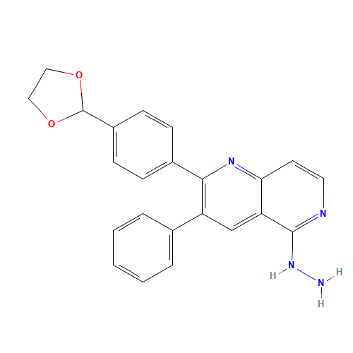 [2-[4-(1,3-dioxolan-2-yl)phenyl]-3-phenyl-1,6-naphthyridin-5-yl]hydrazine (CAS: 917363-83-8) - Related Chemical Product