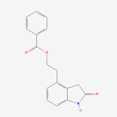 2-(2-oxo-1,3-dihydroindol-4-yl)ethyl benzoate (CAS: 139122-18-2) - Chemical Structure and Molecular Formula 