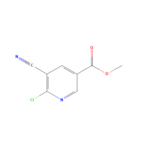 methyl 6-chloro-5-cyanopyridine-3-carboxylate (CAS: 1211520-03-4) - Chemical Structure and Molecular Formula 