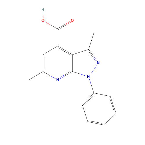 3,6-dimethyl-1-phenylpyrazolo[3,4-b]pyridine-4-carboxylic acid (CAS: 319923-90-5) - Related Chemical Product