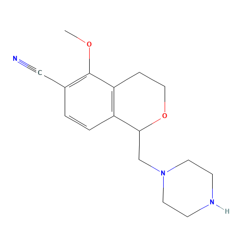 5-methoxy-1-(piperazin-1-ylmethyl)-3,4-dihydro-1H-isochromene-6-carbonitrile (CAS: 1255209-23-4) - Related Chemical Product