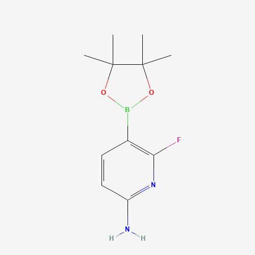 6-fluoro-5-(4,4,5,5-tetramethyl-1,3,2-dioxaborolan-2-yl)pyridin-2-amine (CAS: 944401-67-6) - Chemical Structure and Molecular Formula 