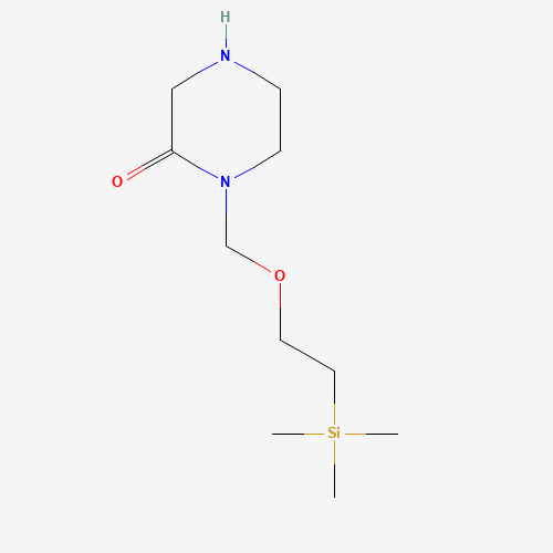 1-(2-trimethylsilylethoxymethyl)piperazin-2-one (CAS: 921760-90-9) - Chemical Structure and Molecular Formula 