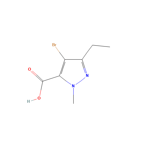 4-bromo-5-ethyl-2-methylpyrazole-3-carboxylic acid (CAS: 128537-48-4) - Chemical Structure and Molecular Formula 