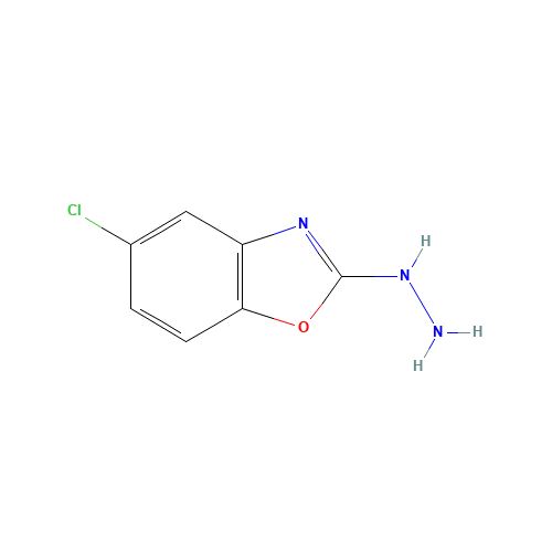 (5-chloro-1,3-benzoxazol-2-yl)hydrazine (CAS: 64037-22-5) - Chemical Structure and Molecular Formula 