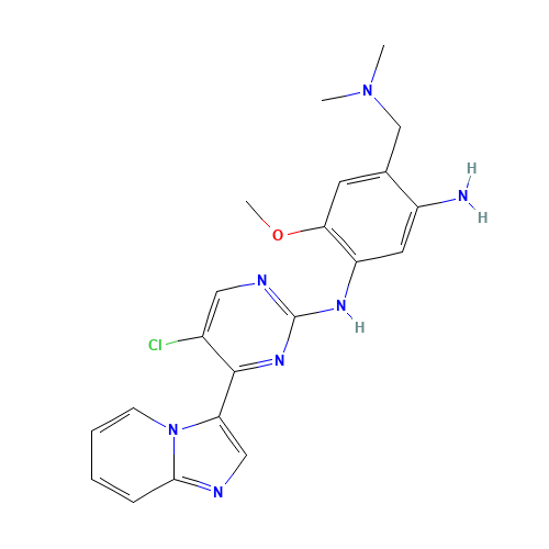 1-N-(5-chloro-4-imidazo[1,2-a]pyridin-3-ylpyrimidin-2-yl)-4-[(dimethylamino)methyl]-6-methoxybenzene-1,3-diamine (CAS: 1453199-38-6) - Related Chemical Product