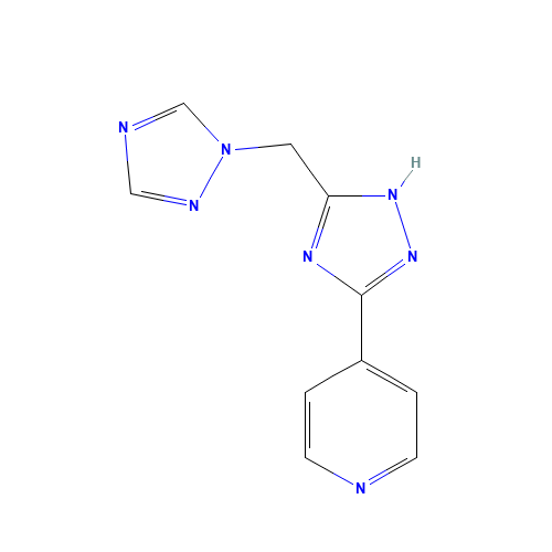 4-[5-(1,2,4-triazol-1-ylmethyl)-1H-1,2,4-triazol-3-yl]pyridine (CAS: 477852-54-3) - Chemical Structure and Molecular Formula 
