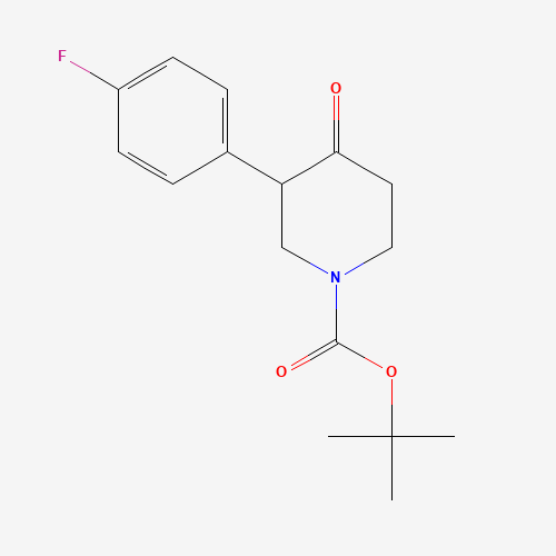 tert-butyl 3-(4-fluorophenyl)-4-oxopiperidine-1-carboxylate (CAS: 632352-74-0) - Chemical Structure and Molecular Formula 