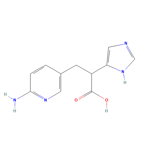 3-(6-aminopyridin-3-yl)-2-(1H-imidazol-5-yl)propanoic acid (CAS: 497158-66-4) - Chemical Structure and Molecular Formula 