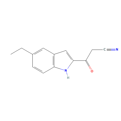3-(5-ethyl-1H-indol-2-yl)-3-oxopropanenitrile (CAS: 1265234-64-7) - Chemical Structure and Molecular Formula 