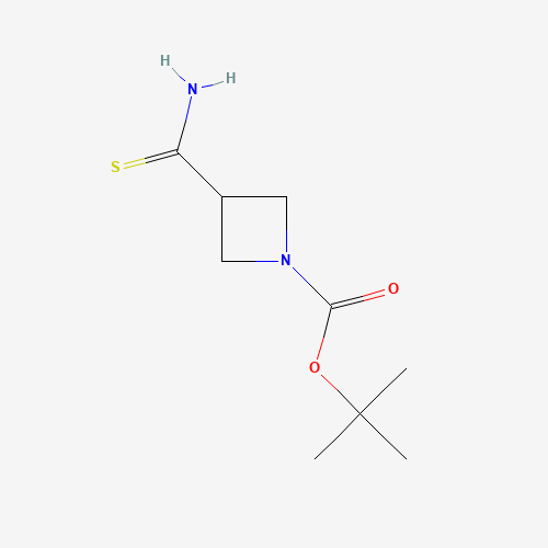 tert-butyl 3-carbamothioylazetidine-1-carboxylate (CAS: 1037798-36-9) - Chemical Structure and Molecular Formula 