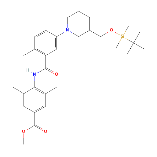 methyl 4-[[5-[3-[[tert-butyl(dimethyl)silyl]oxymethyl]piperidin-1-yl]-2-methylbenzoyl]amino]-3,5-dimethylbenzoate (CAS: 1529760-93-7) - Related Chemical Product