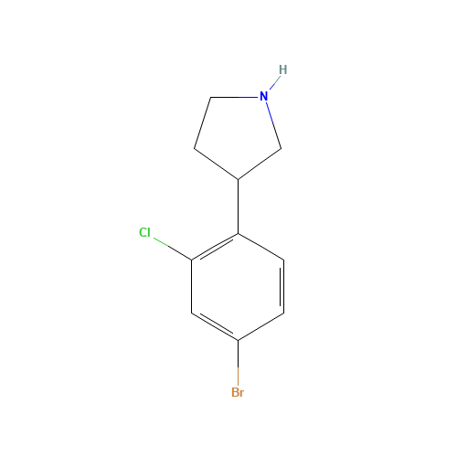 3-(4-bromo-2-chlorophenyl)pyrrolidine (CAS: 1260795-56-9) - Chemical Structure and Molecular Formula 