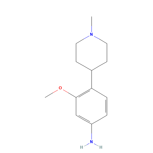 3-methoxy-4-(1-methylpiperidin-4-yl)aniline (CAS: 1025216-26-5) - Chemical Structure and Molecular Formula 