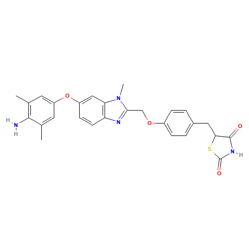 5-[[4-[[6-(4-amino-3,5-dimethylphenoxy)-1-methylbenzimidazol-2-yl]methoxy]phenyl]methyl]-1,3-thiazolidine-2,4-dione (CAS: 223132-37-4) - Related Chemical Product