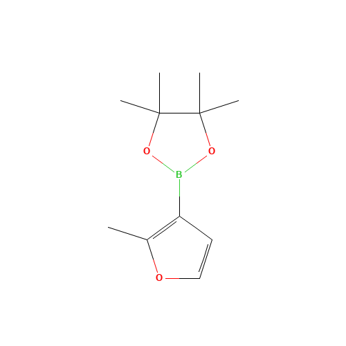 4,4,5,5-tetramethyl-2-(2-methylfuran-3-yl)-1,3,2-dioxaborolane (CAS: 864776-02-3) - Chemical Structure and Molecular Formula 