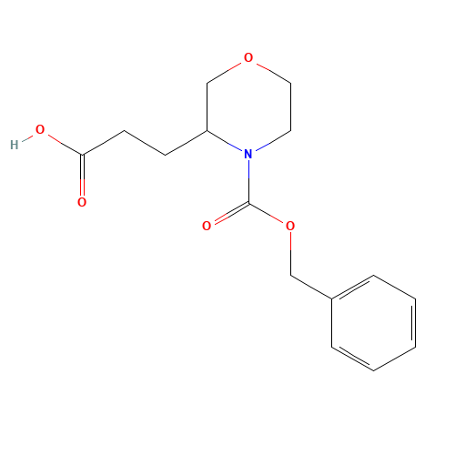 3-(4-phenylmethoxycarbonylmorpholin-3-yl)propanoic acid (CAS: 885274-07-7) - Chemical Structure and Molecular Formula 