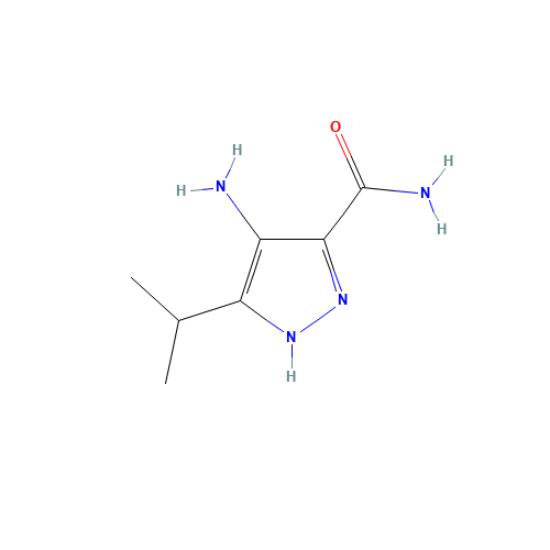 4-amino-5-propan-2-yl-1H-pyrazole-3-carboxamide (CAS: 521300-03-8) - Chemical Structure and Molecular Formula 