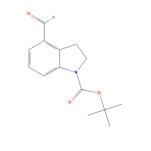 tert-butyl 4-formyl-2,3-dihydroindole-1-carboxylate (CAS: 1207194-48-6) - Chemical Structure and Molecular Formula 
