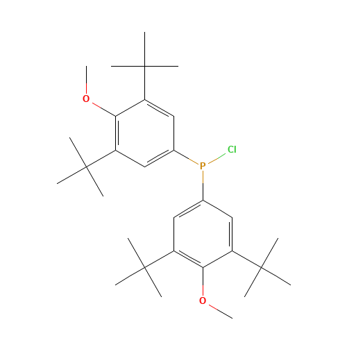 chloro-bis(3,5-ditert-butyl-4-methoxyphenyl)phosphane (CAS: 212713-08-1) - Chemical Structure and Molecular Formula 