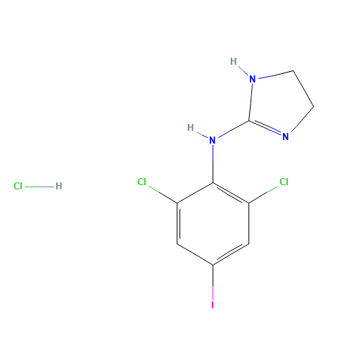N-(2,6-dichloro-4-iodophenyl)-4,5-dihydro-1H-imidazol-2-amine;hydrochloride (CAS: 108294-53-7) - Chemical Structure and Molecular Formula 