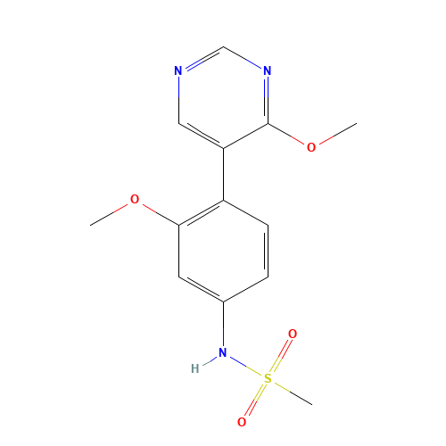 N-[3-methoxy-4-(4-methoxypyrimidin-5-yl)phenyl]methanesulfonamide (CAS: 1357094-37-1) - Chemical Structure and Molecular Formula 