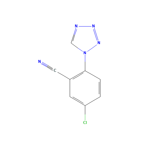 5-chloro-2-(tetrazol-1-yl)benzonitrile (CAS: 449758-28-5) - Chemical Structure and Molecular Formula 