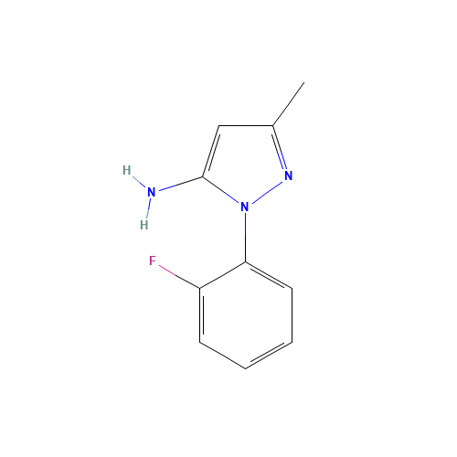 2-(2-fluorophenyl)-5-methylpyrazol-3-amine (CAS: 105438-46-8) - Chemical Structure and Molecular Formula 