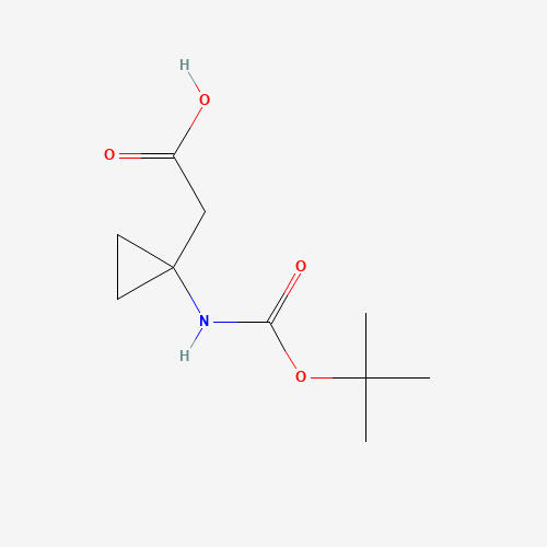 2-[1-[(2-methylpropan-2-yl)oxycarbonylamino]cyclopropyl]acetic acid (CAS: 1463522-68-0) - Chemical Structure and Molecular Formula 