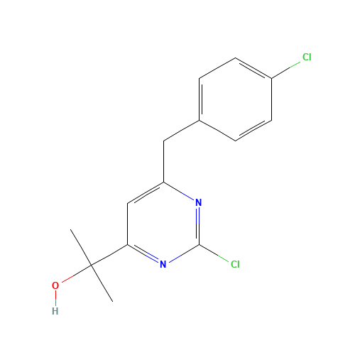 2-[2-chloro-6-[(4-chlorophenyl)methyl]pyrimidin-4-yl]propan-2-ol (CAS: 1329672-61-8) - Related Chemical Product